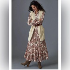 Anthropologie western style dress, maxi, sz M